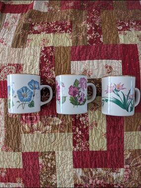 Floral Porcelain Mug Set Of 6